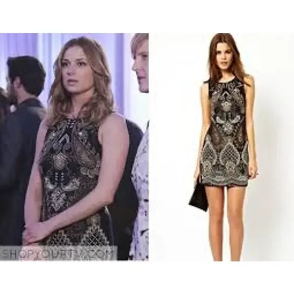 Needle And Thread Art Deco Beaded Dress Flapper Women Black Glam Event 2 - Picture 2 of 16